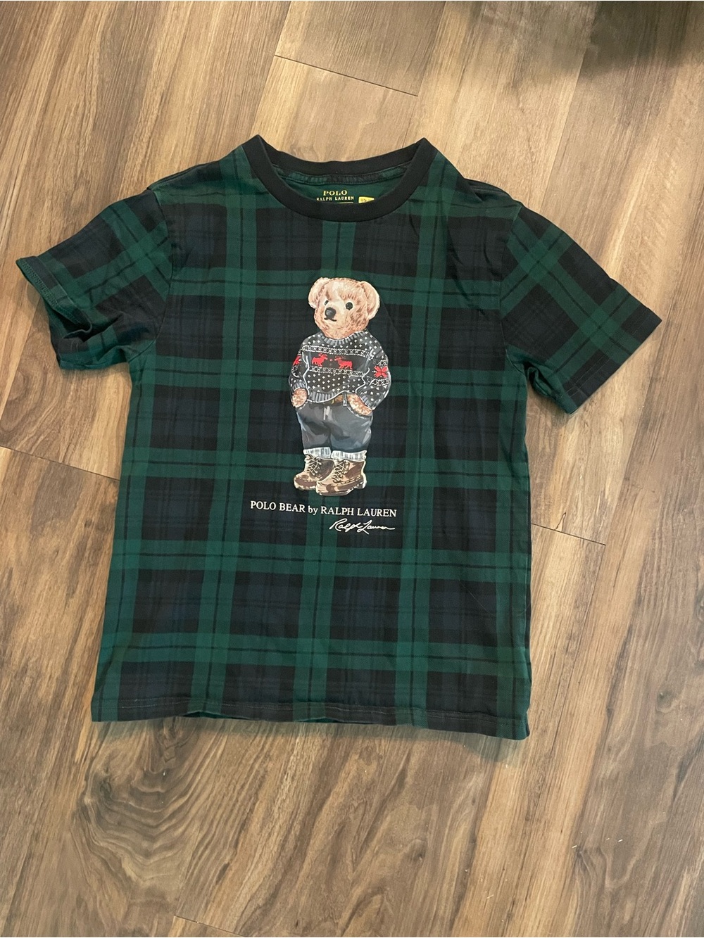 Polo Bear Plaid Cotton Jersey Tee